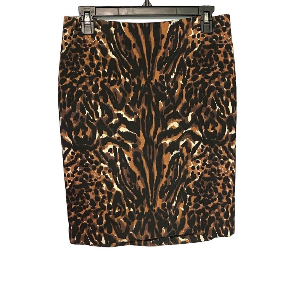 TALBOTS‎ Women's Knee Length Pencil Skirt Animal Print Size 6P